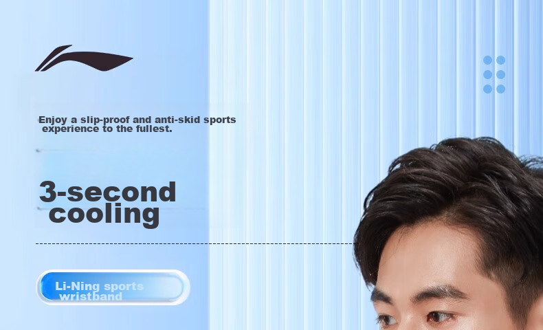 LI-NING Cooling Wristband Sports Fitness Sweat Absorbing Wrist Towel Running Quick-Dry Towel Bench Press Badminton Protective Gear 1