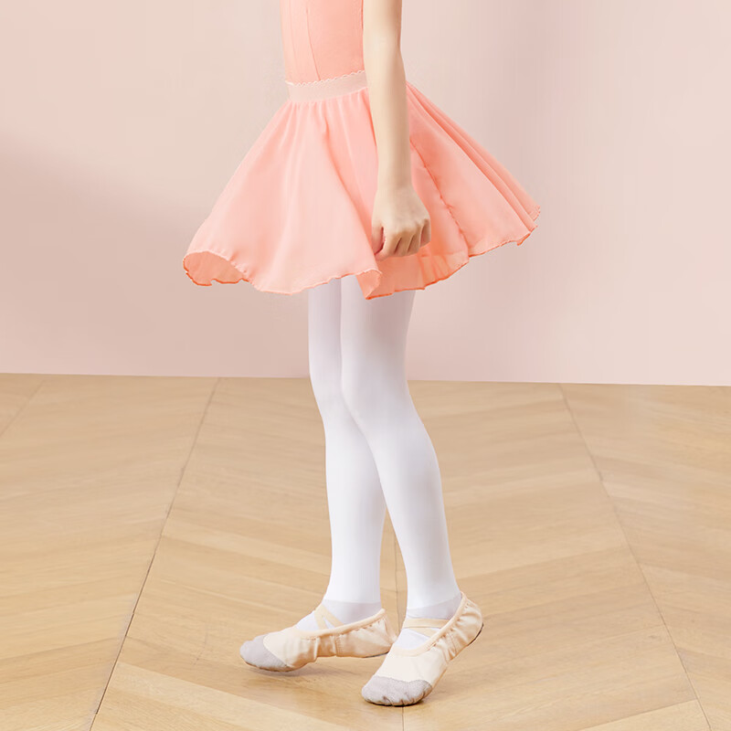 Aiwuge Dance Socks for Children, Girls' Autumn And Winter Medium-Thick Tights, White Leggings, Dance Exam Practice Socks, Size M