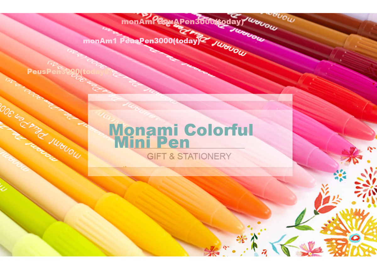[Back to School Essential] Monami (Monami) New P3000 Fiber Pen, Water-Based Pen, Gel Pen, Outlining Pen, Journaling Pen for Students, Black, 12-Pack, 04008/04009-01 11