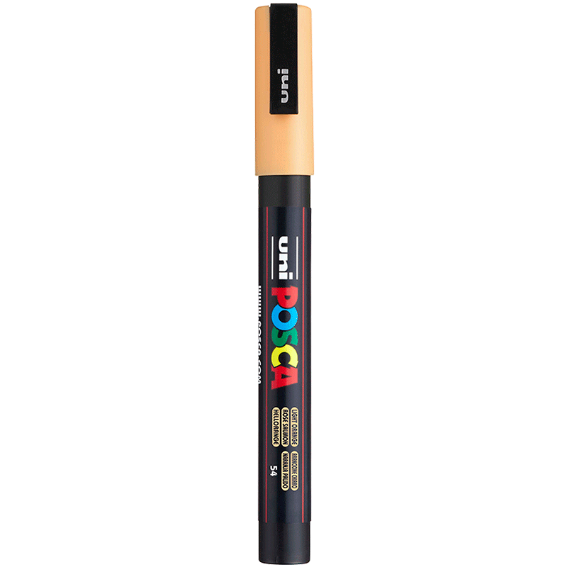 Uni Mitsubishi POSCA Acrylic Marker (Fine Tip), Light Orange, Single PC-3M Brush, Poster Advertising Marker, Drawing Pen, Hand-Drawing Graffiti Pen, Painting Watercolor Pen, Graduatio