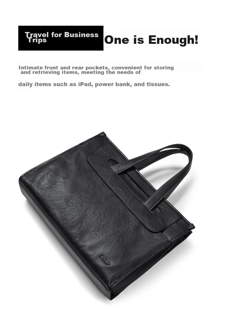 GOLF Business Briefcase, Men's Top-Grain Leather Handbag, 15-Inch Laptop Bag, Briefcase, Gift for Boyfriend Or Father 4