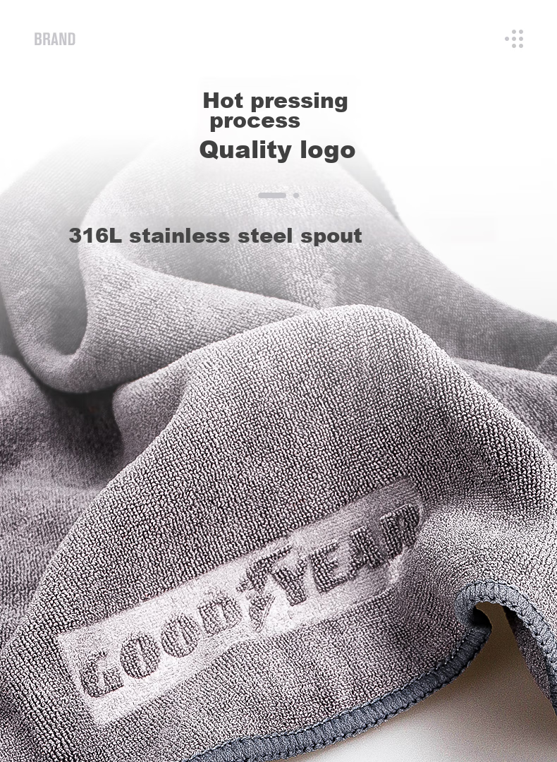 Goodyear Car Wash Towel, Double-Sided High-Density Short Plush, Lint-Free, Absorbent, Thickened, Pack of 2, GY-5054 9