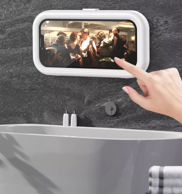 Jiashigao Bathroom Phone Holder, Waterproof Wall-Mounted Storage Box for Toilet, Shower, And TV Binge-Watching 15