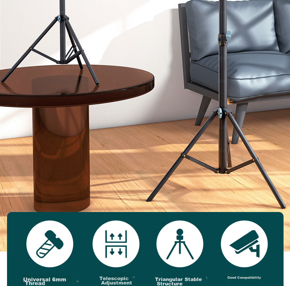 COMPCCTV Surveillance Camera Floor Stand, Indoor And Outdoor Extended Telescopic Temperature Measurement Device, Movable Tripod, Hikvision Dahua Camera Extension Pole 2