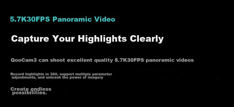 KanDao Sees QooCam3 Panoramic Action Camera, 5.7K High-Definition Anti-Shake Waterproof Action Camera for Vlogging, Skiing, Diving, Outdoor Activities, And Motorcycle Riding 7