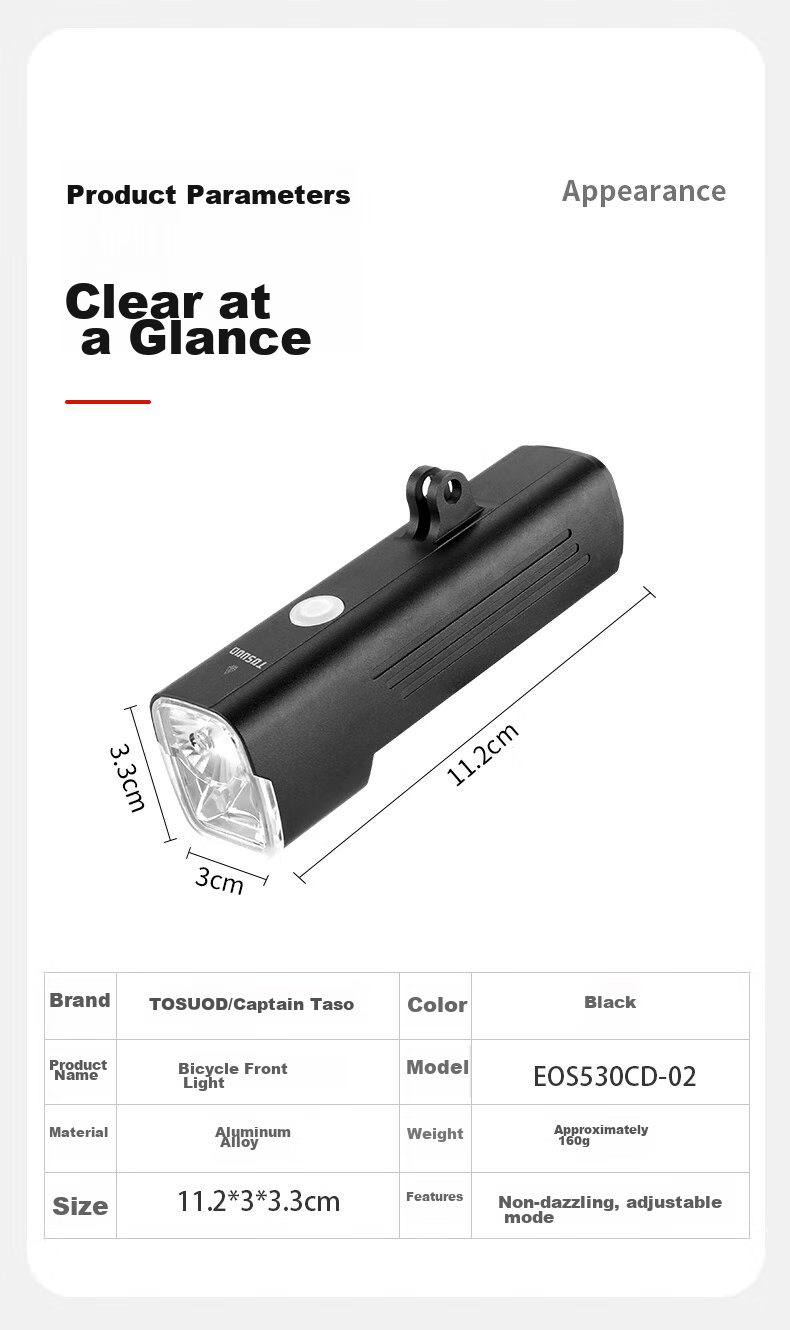 Tasiduizhang Night Riding Light, High Brightness Flashlight, Front Lamp for Bicycle, Mountain And Road Bike Equipment, 1200 Lumens 4