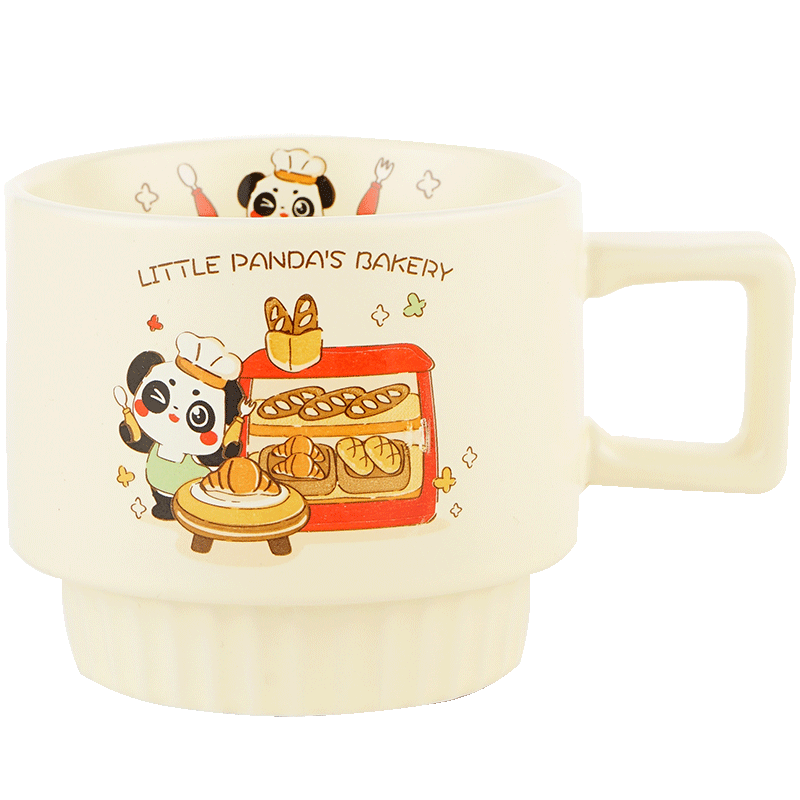 CAIZHI Ceramic Mug, Milk Fufu Water Cup, Birthday Gift for Girlfriends And Boyfriends, Companion Gift, Little Panda Cup CZ6991