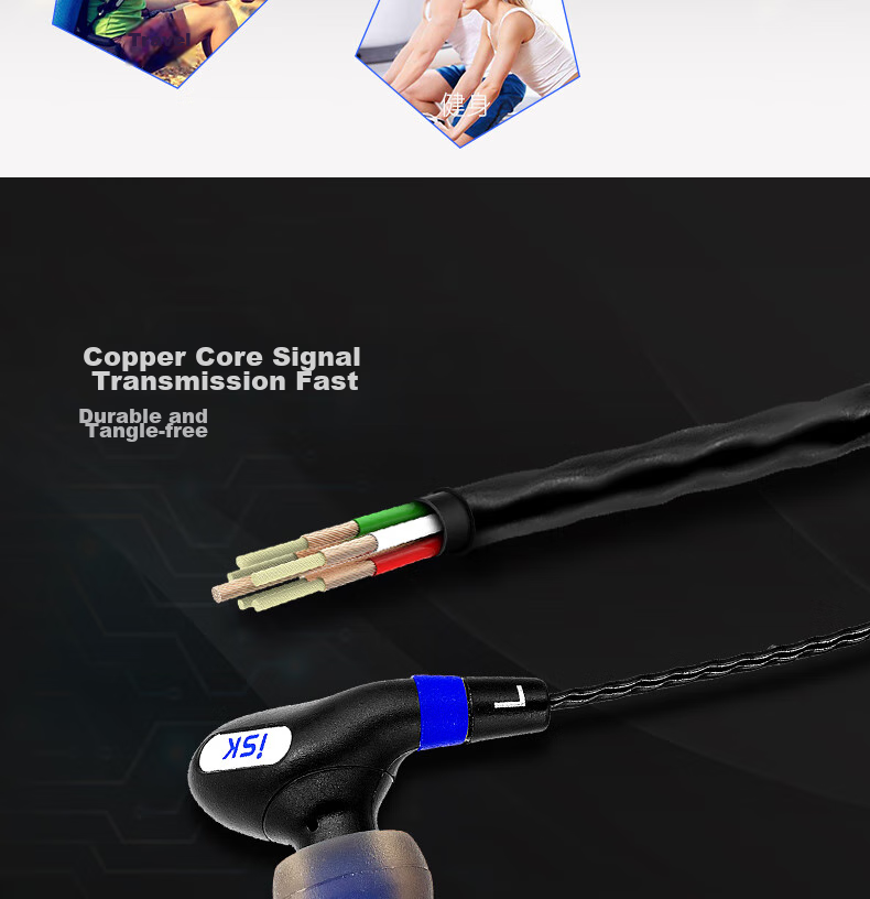 ISK SEM9 In-Ear Sports Monitoring Headphones for Mobile Phones, Computers, Sound Cards, Karaoke, Recording, Live Streaming Monitoring with Ear Return, High-Fidelity Gaming And Music Earplugs, Comfortable to Wear 9
