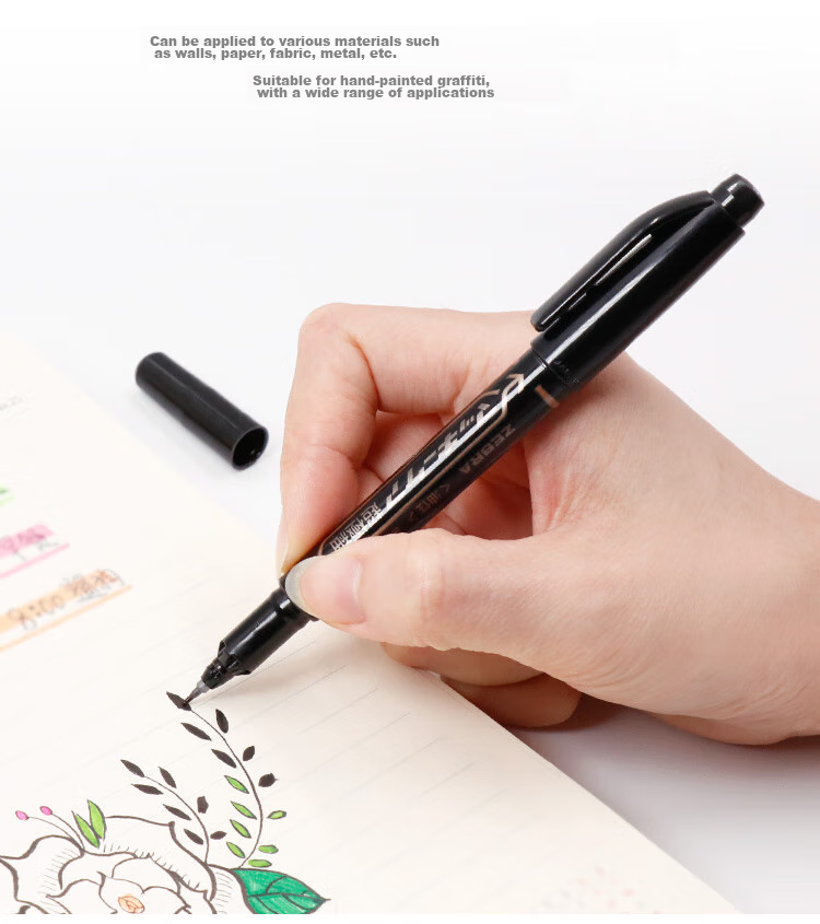ZEBRA Retractable Marker Pen, Oil-Based Colorful Marker/logistics Chalky Pen/signature Pen, P-YYSS6, Gree 3