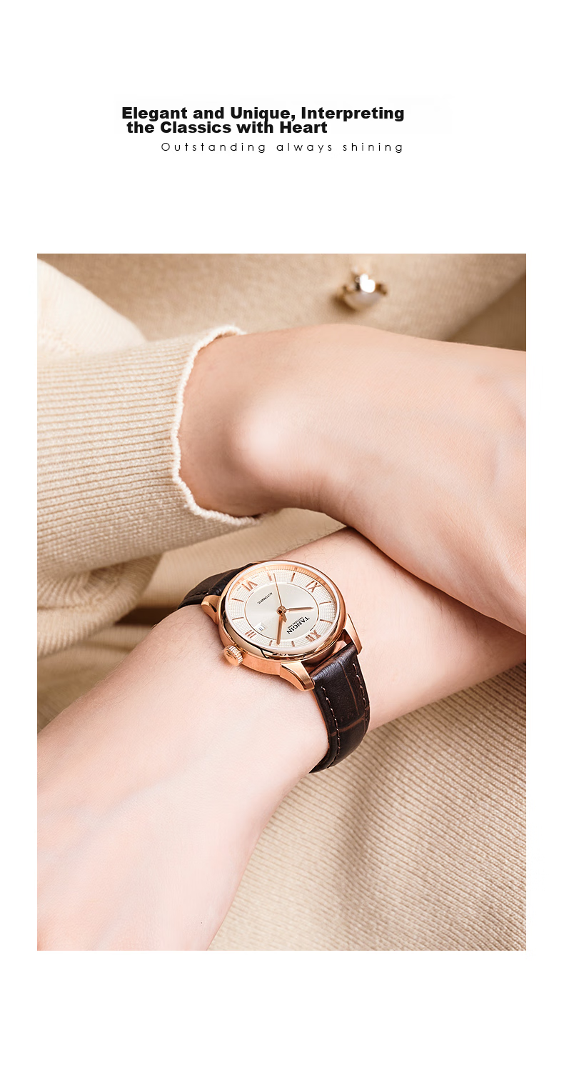 TANGIN Ladies' Watch, Fully Automatic Mechanical Women's Watch, Fashionable Diamond-Studded Elegant Timepiece, Birthday Gift for Wome 9