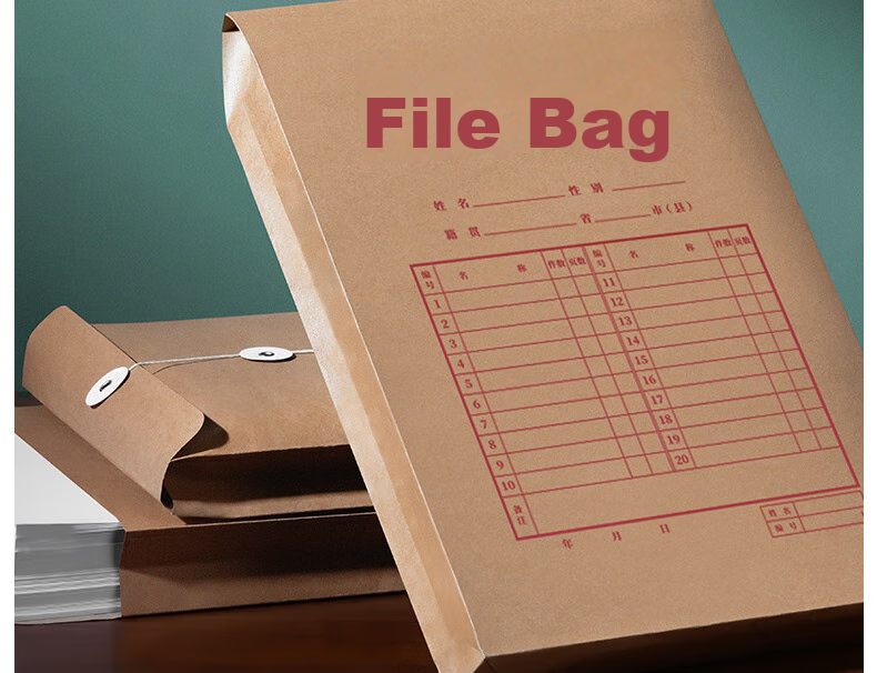 Deli 10 Pieces 280g Kraft Paper File Folders, Document Storage with 4cm Side Width, for Bids And Contracts, File Organizer for Documents And Receipts, Protective Folder 64103 2