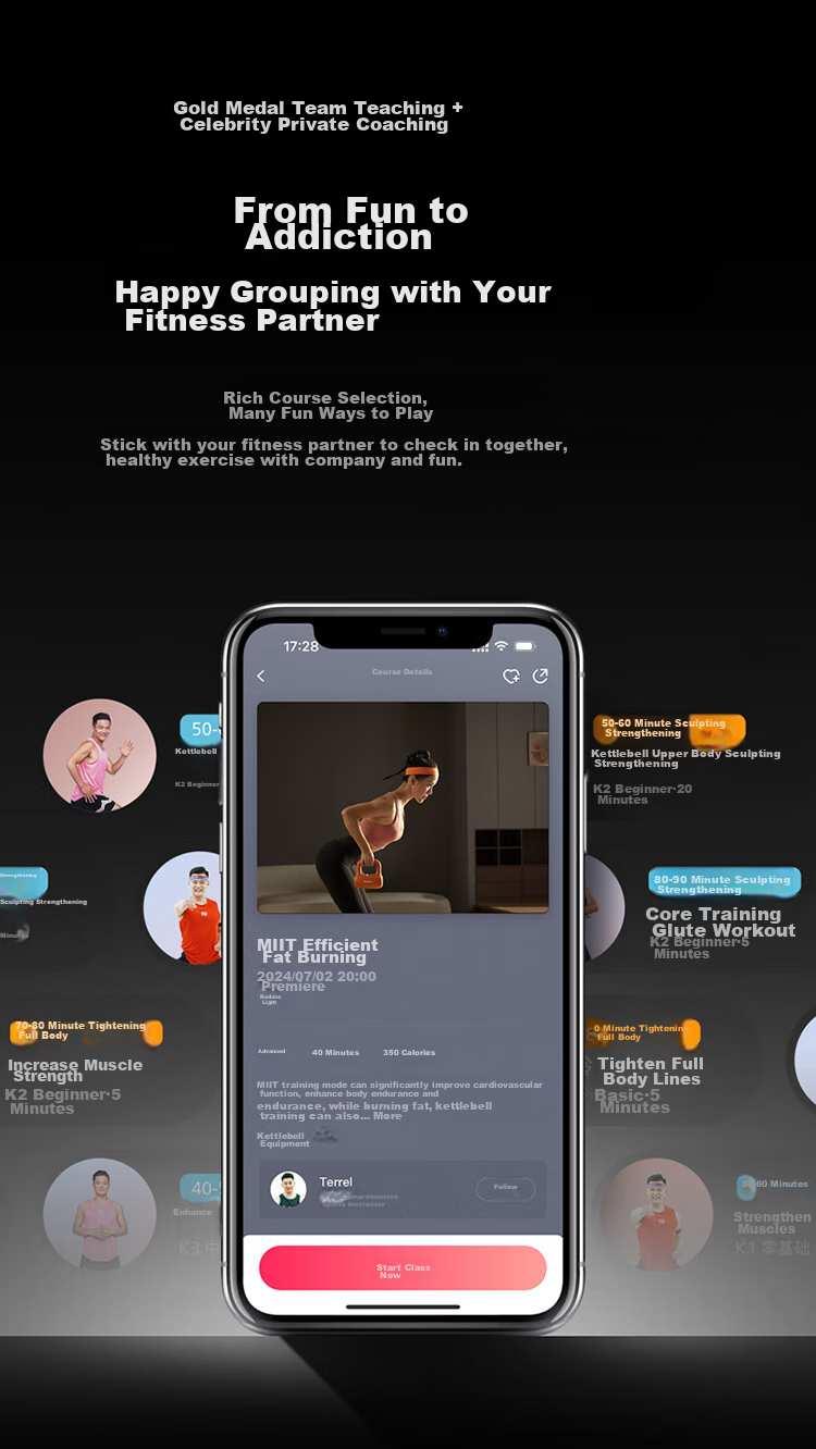 PHILIPS Smart Kettlebell Fitness Equipment for Men And Women, Home Dumbbells for Arm Exercises, Squats, Glute Training And Body Shaping, Orange 4KG 17