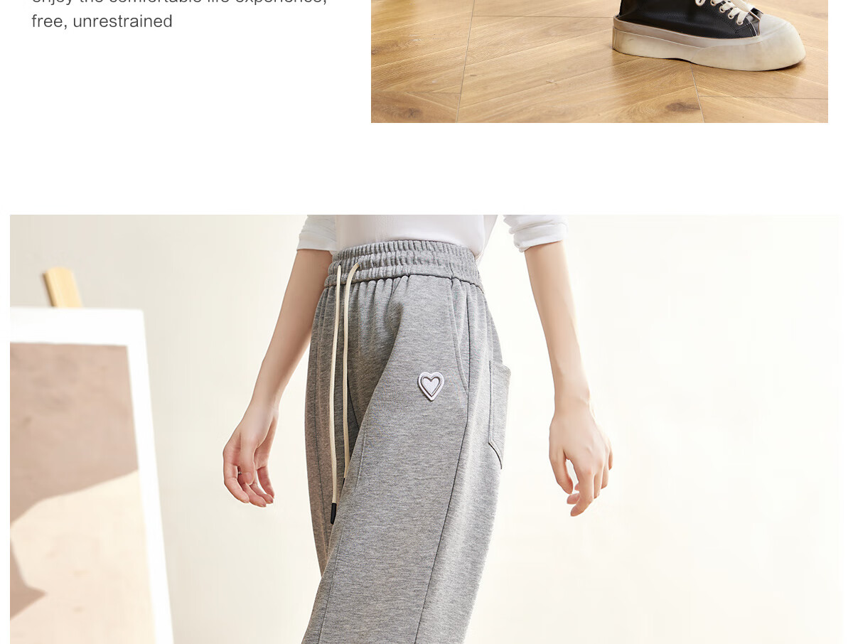 Halo Queen Women's Casual Pants with Drawstring Elastic Waist, Straight-Leg Trousers with Tapered Legs, Slimming And Versatile Sports Pants, New Product H143R1014 26