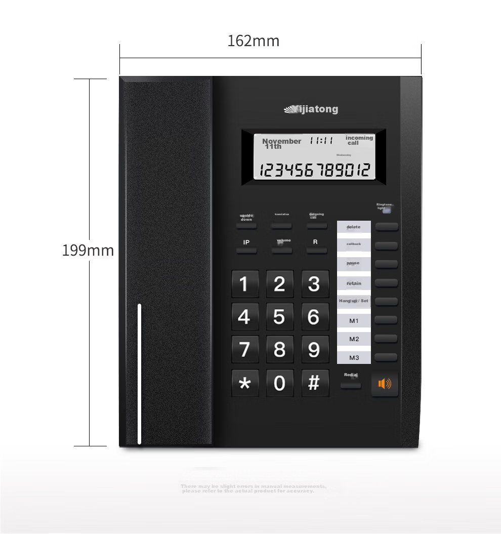 Yijiatong Office Telephone T79 Pro, Home Landline Phone, Stylish Business Office Caller ID, Office/Home/Business, Black Dual Interface 19