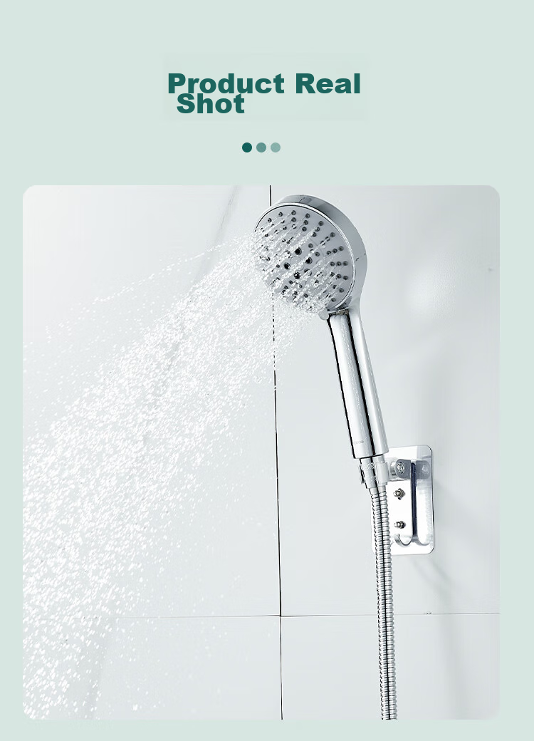 KEGOO Handheld Shower Head Set with 5 Water Settings, Shower Head Hose Base Three-Piece Set K201223 15
