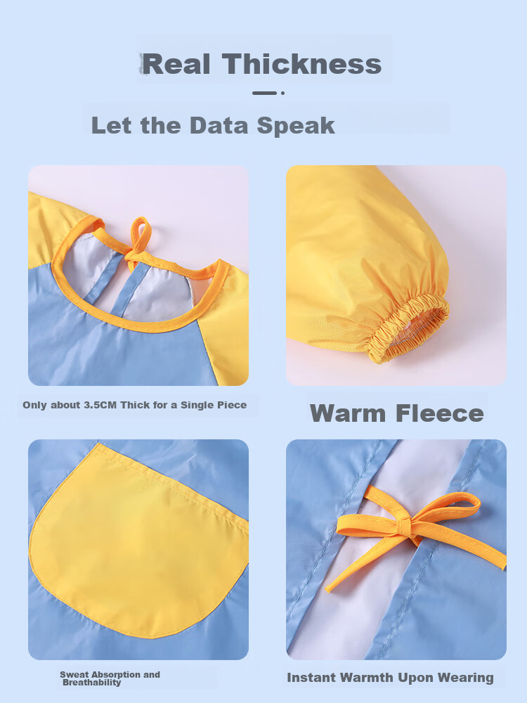 9I9 Baby Smock, Anti-Dirt Painting Clothes, Children's Apron, Eating Clothes, Long-Sleeve Reverse Wear Clothes, Kindergarten Splash-Proof Clothes A232 9