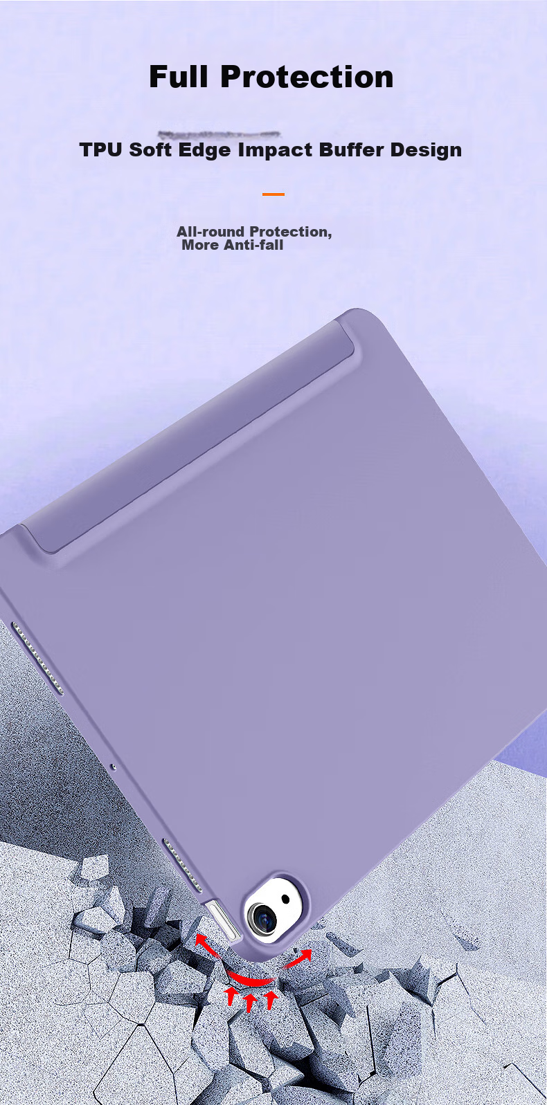 RBP Compatible with 2026 New IPad Air 8 Case, M4 Chip 11-Inch Air 7 64 Tablet Protective Cover, Full Liquid Silicone Shockproof Soft Case - Lavender 9