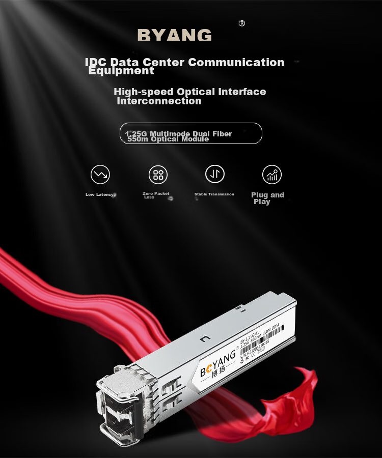 BOYANG BY-1.25GS410 SFP Optical Module Gigabit 1.25G Single-Mode Dual-Fiber Optical Module (1310nm, 10km, LC) Compatible with Cisco GLC-LH 1