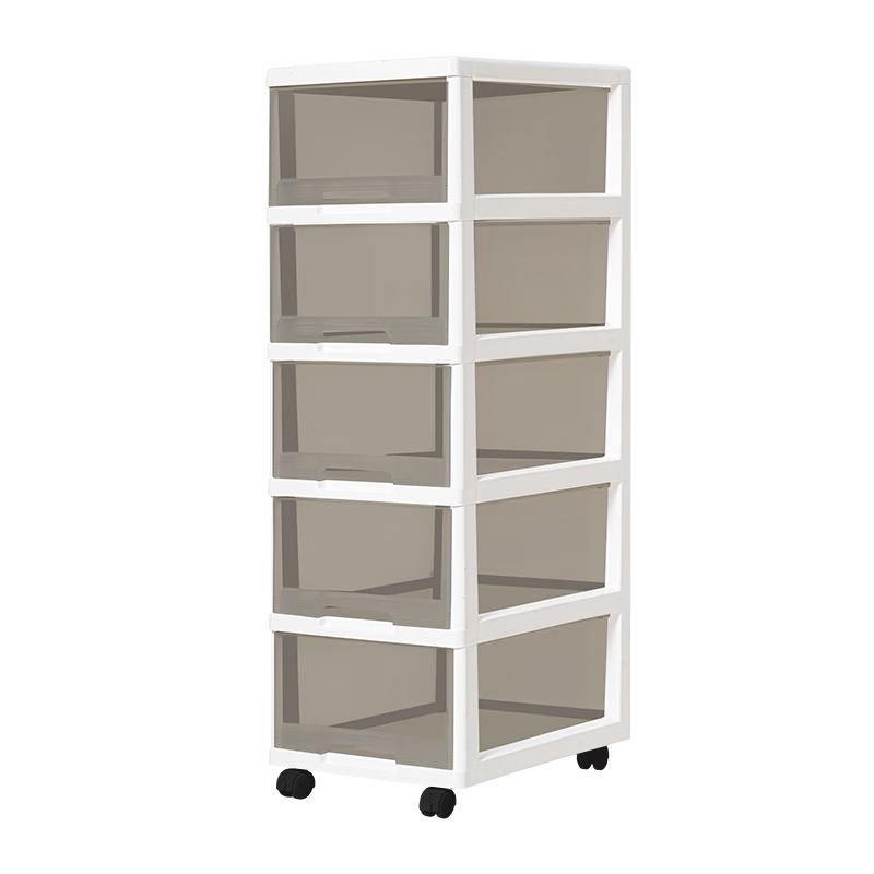 Xitianlong No-Assembly Plastic Storage Cabinet Bathroom Drawer Storage Cabinet Children's Wardrobe Bedside Storage Box 5-Tier Gray