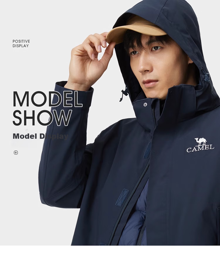 CAMEL Cold-Resistant Windbreaker with Goose Down Inner Liner, Men's Three-In down Jacket, Mountaineering Coat [Snow Region] A13CAFa0064 21