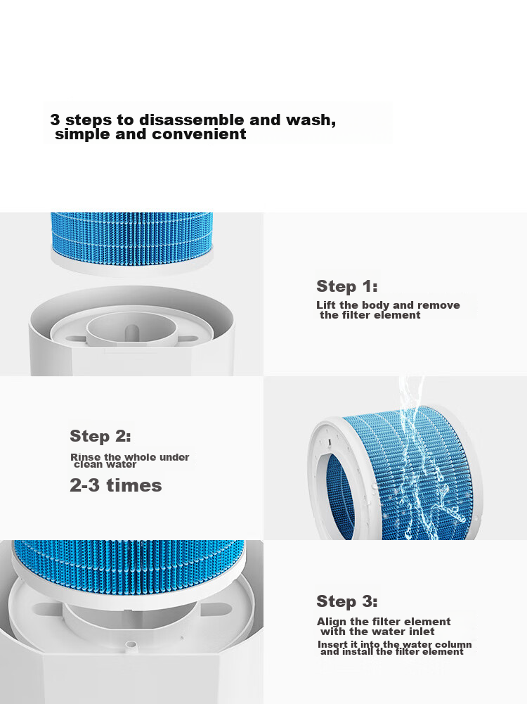 Mijia Xiaomi Humidifier Filter, Compatible with Mijia Smart Pure Humidifier 2 Accessory 5