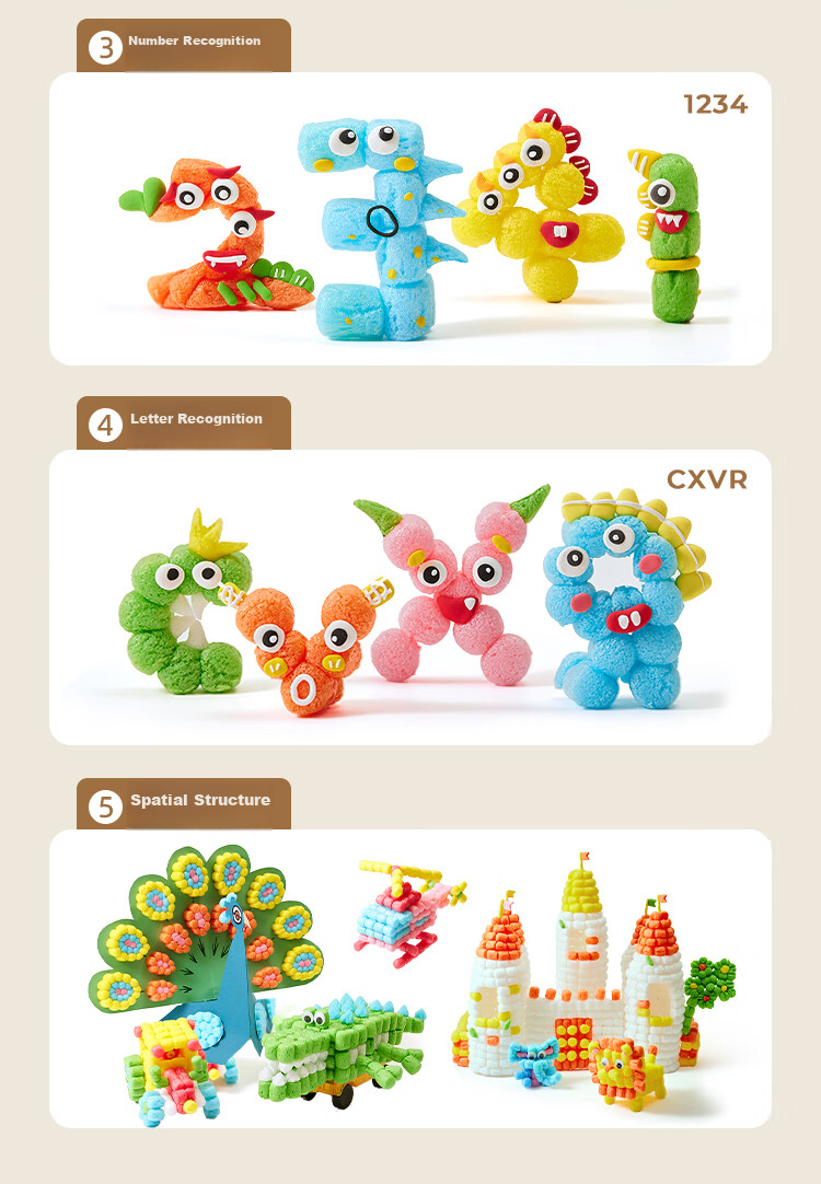 Meiletongnian Corn Building Blocks DIY Craft Kit with Colored Corn Kernels, Kindergarten Clay Foam Toys, Birthday Gift for Children Aged 3-6 9