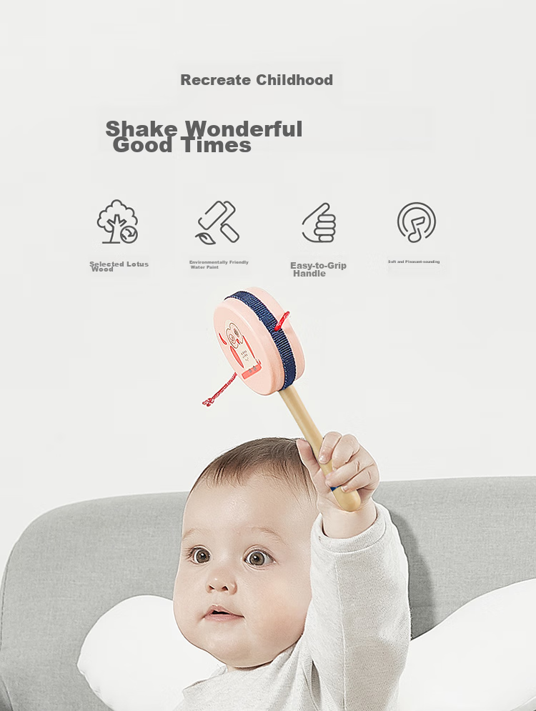 Babycare Baby Rattle, Newborn Silicone Rattle Toy, 0-1 Year Old Infant Toy - Luola Red 1
