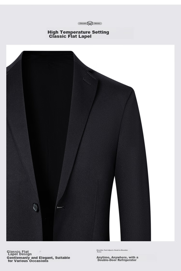 FIRS Men's Suit, Four-Season Style, Lightweight, Breathable, Crisp, Slim-Fit, Notch Lapel, Commuter Work Jacket 7