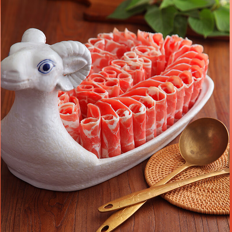 额尔敦内蒙草原羊肉片1斤羔羊肉片生鲜羊肉 火锅涮羊肉烧烤食材