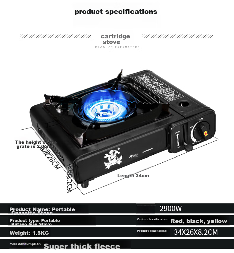 Kashile Portable Cassette Stove Gas Stove Outdoor Cooking Equipment Gas Cooker Household Magnetic Cassette Stove Picnic Barbecue Gas Stove 10