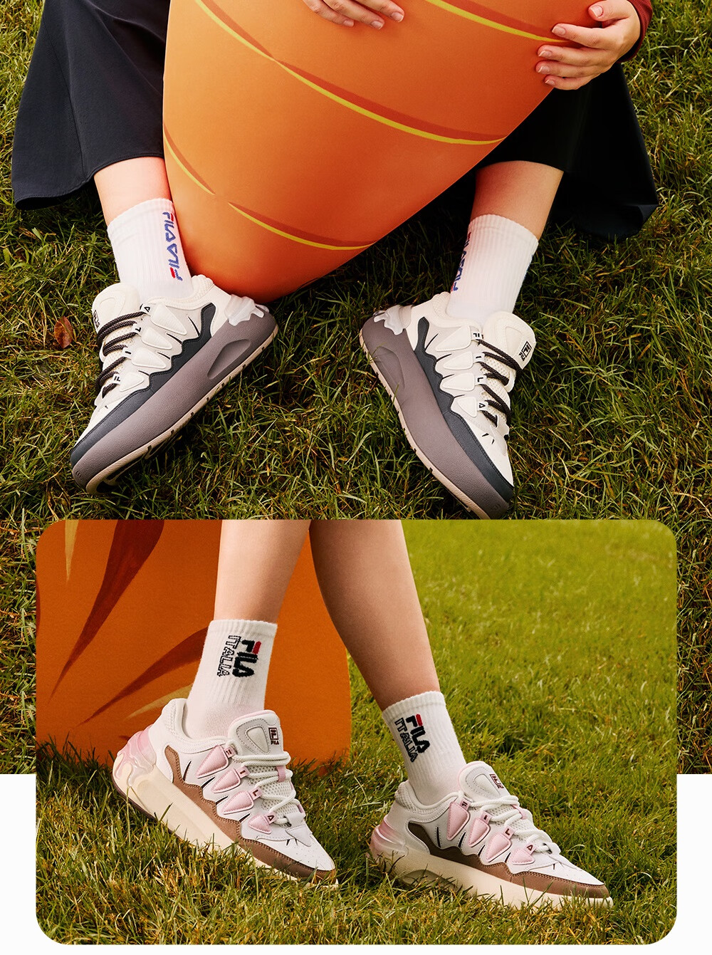 FILA Official Women's CARROT Modern Sneakers Thick Sole Height Increasing Sports Shoes 15