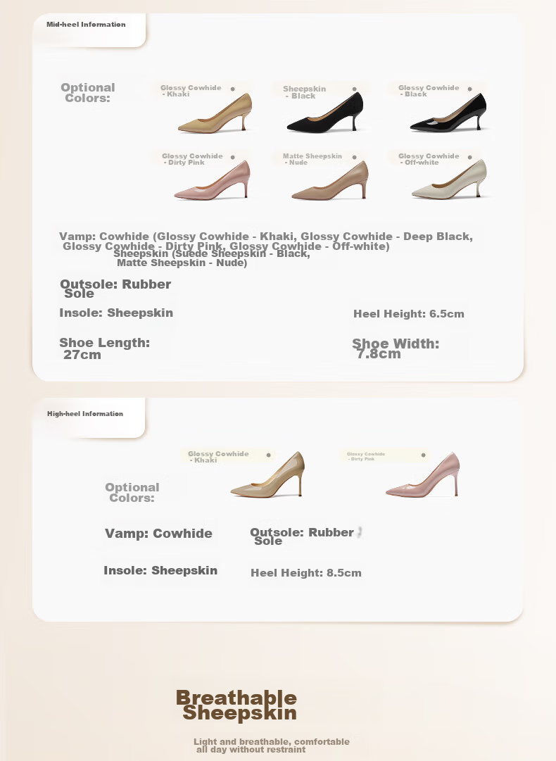 73Hours Celebrity-Inspired Women's Shoes, Brittany Professional High Heels, Wedding Shoes, Shallow-Mouth Pumps, Soft-Soled Comfortable Women's Shoes 3
