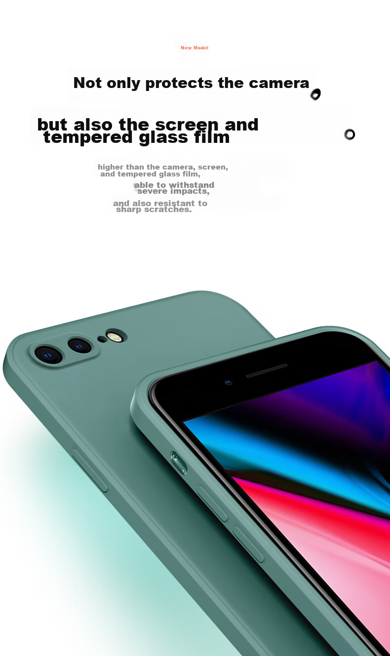 KEKLLE Silicone Phone Case for IPhone 7 Plus/8 Plus, Cloud-Like Feel, Full Protection Cover, Skin-Like Texture, Shockproof, Ultra-Thin Soft Shell, Black 8