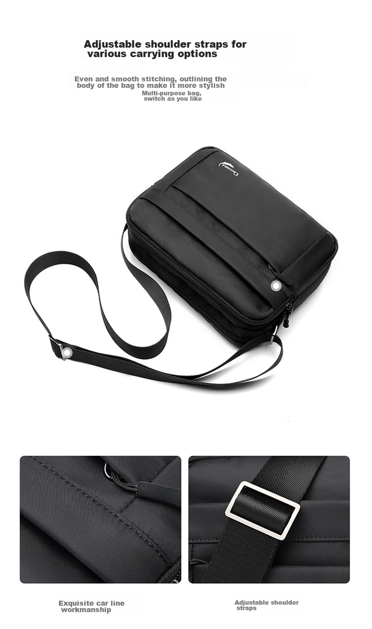 CROCODILE Fashion Versatile Fabric Bag, Men's Large Capacity Shoulder Bag, Lightweight Horizontal Crossbody Bag XB1978, Gift for Boyfriend 11
