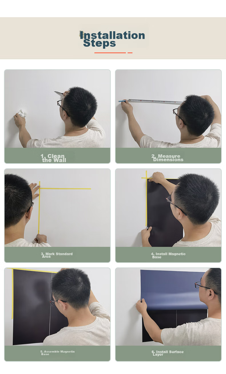 Flybook, Charcoal Gray, 60*90cm, Double-Layer Magnetic Blackboard Wall Sticker, Children's Creative Doodle Wall, Eco-Friendly Erasable Dustless Blackboard, Self-Adhesive Wall-Mounted Student Magnetic Board, for Home Use 17