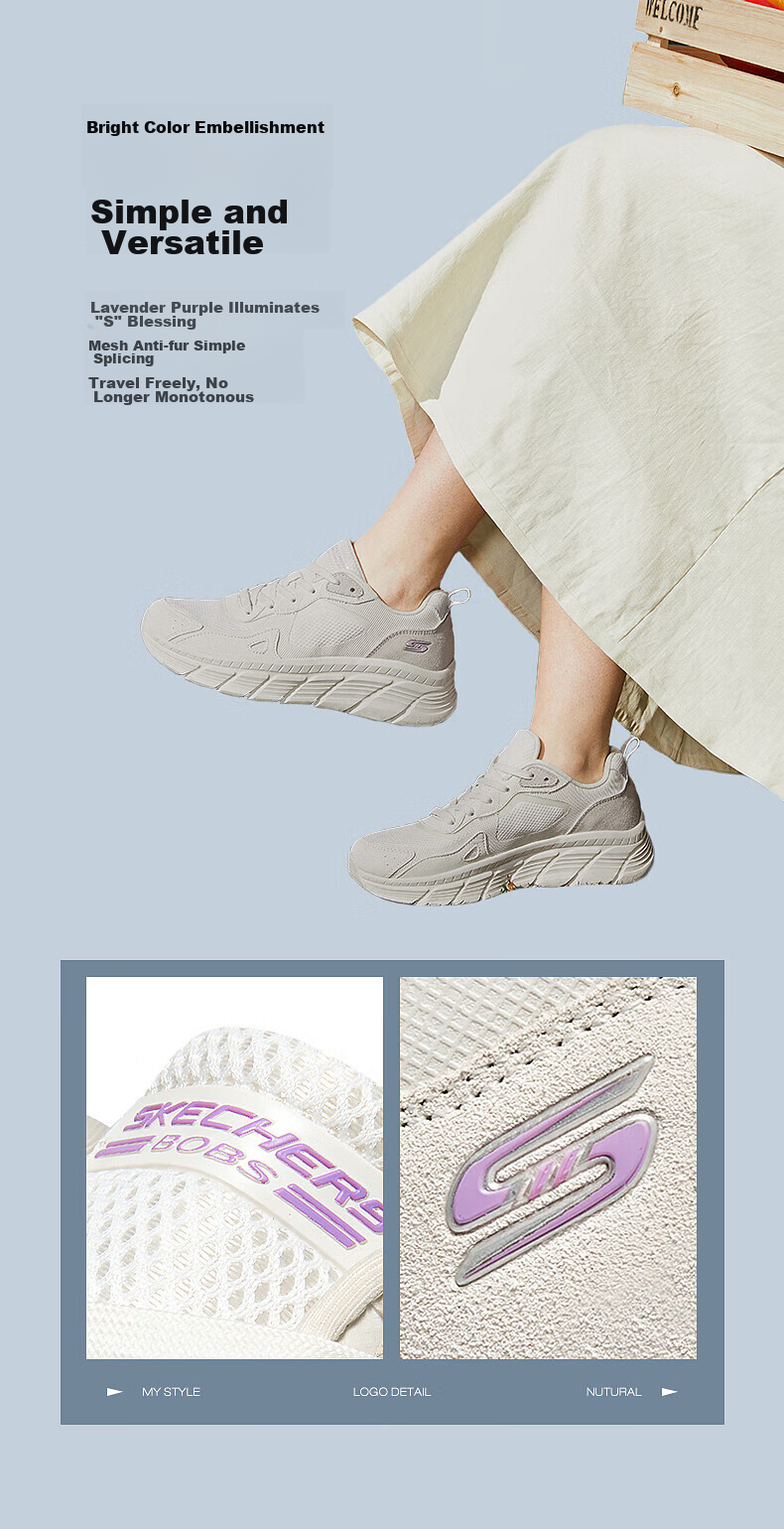 Skechers Women's Shoes, Summer Thick-Soled Comfortable Casual Shoes, Soft-Soled Versatile Outdoor Sports Shoes, Running Shoes 9