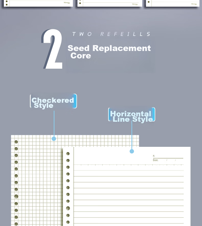 Wengu Notebook A4 Student Stationery Exam Research Thick Journal Detachable Iron Clip Loose-Leaf Notebook Cover with 9 Holes Lightweight Simple Ins Style Non-Slip Shell A4-9H 8