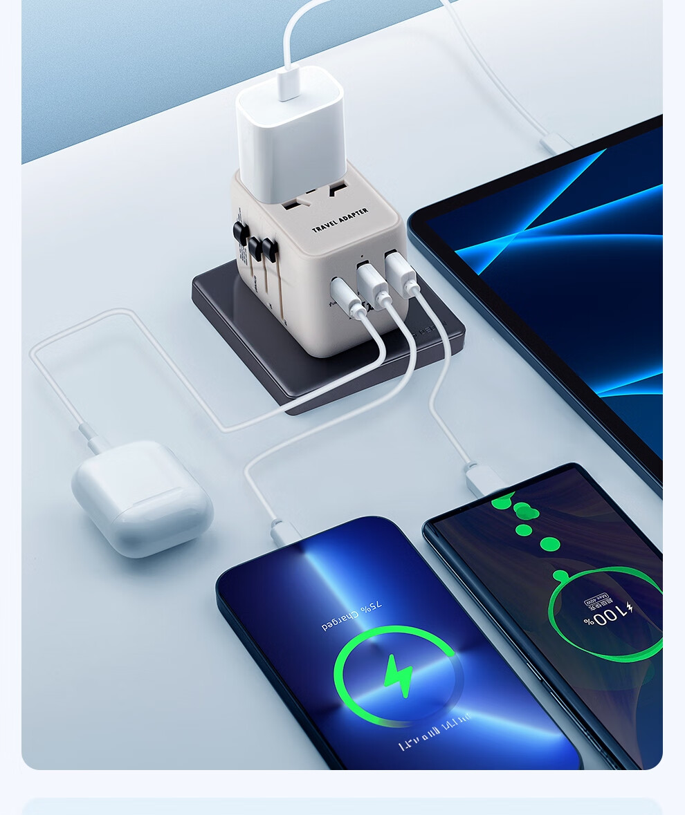 Jingxuan JINGDONG, Own Brand, Global Multi-Country Travel Adapter Plug, Universal for Overseas Travel/Study Converter, Suitable for UK/EU/Australia/Japan/Hong Kong Standards 4