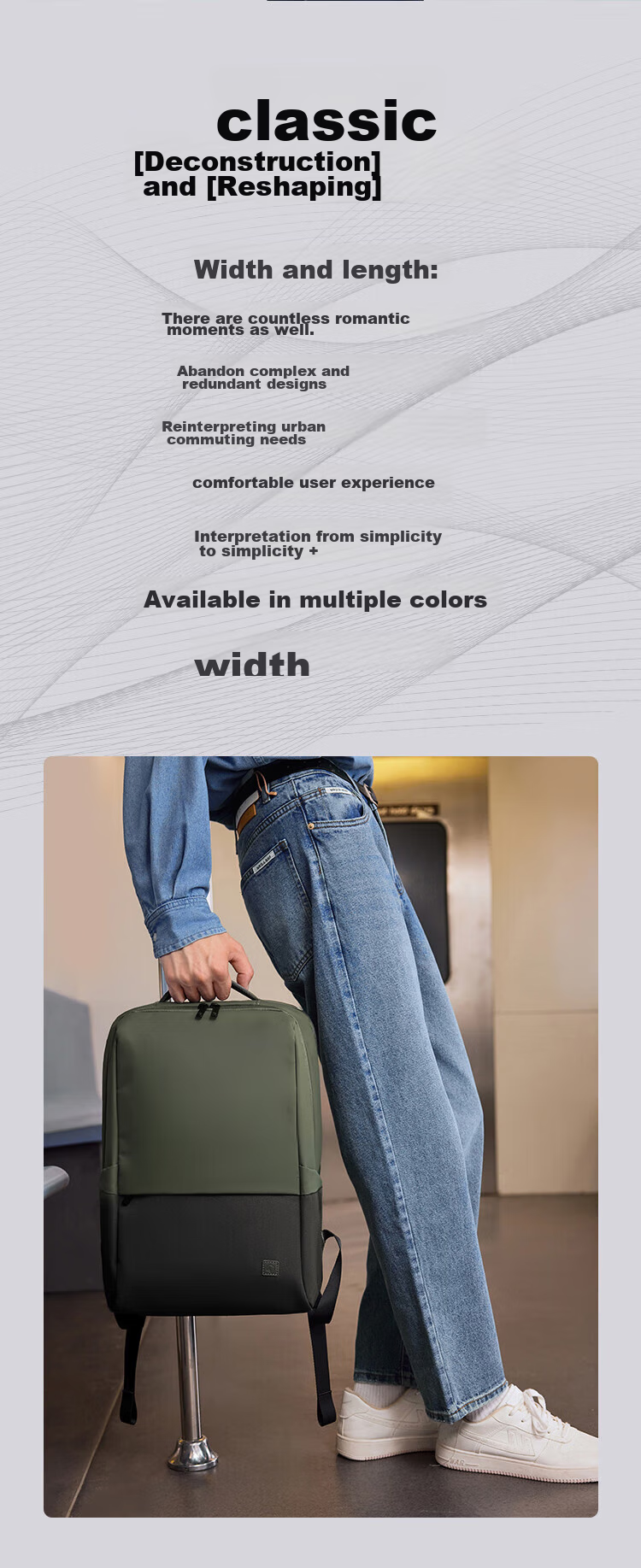 JD Original Business Commute Laptop Bag, Urban Exploration Large Capacity Backpack for Men And Women, Laptop Schoolbag for Men, Gree 2