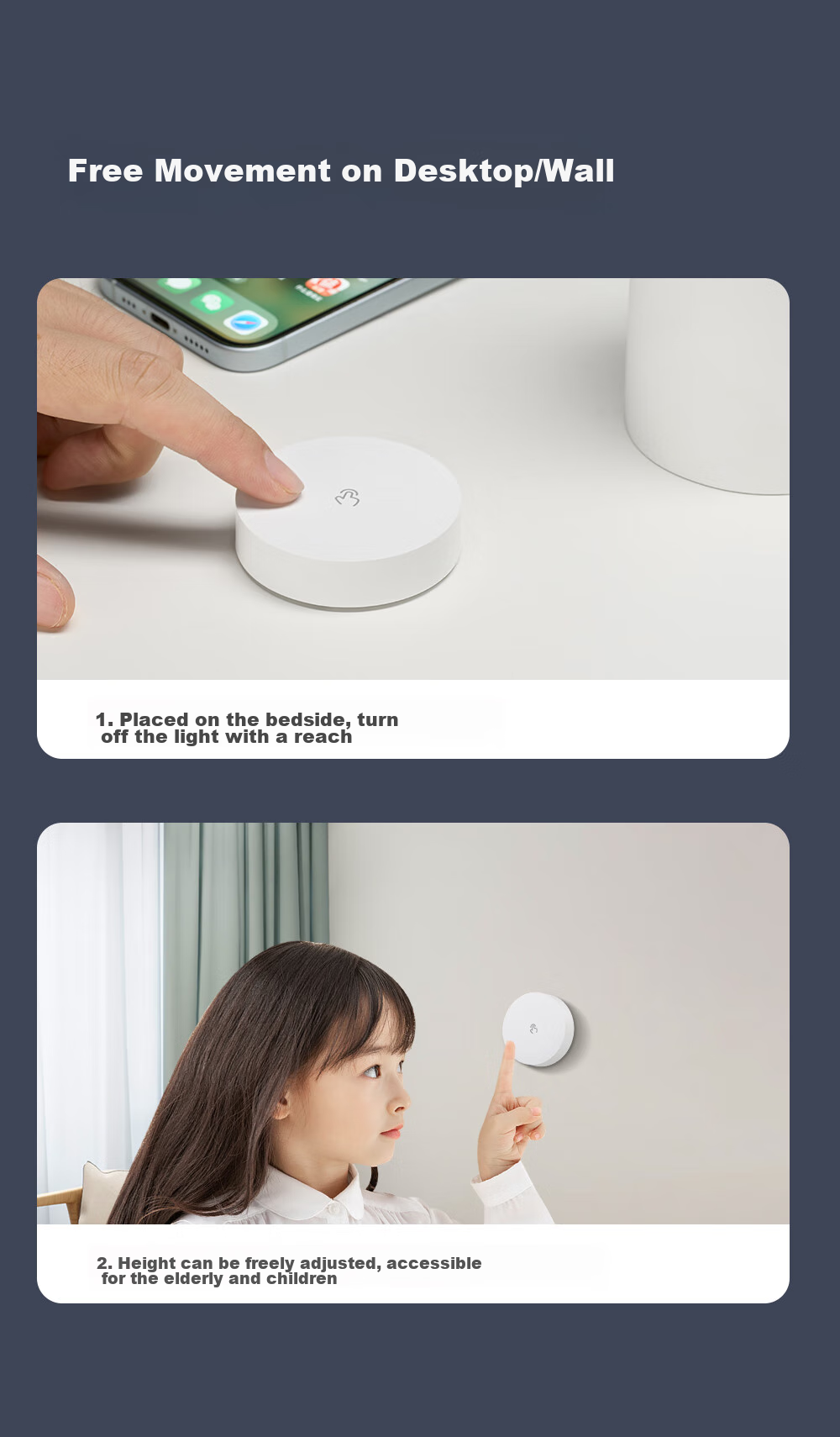 DELIXI Wireless Remote Control Switch Wired-Free And Network-Free Light Intelligent Switch Single Mini Adhesive Hook 3