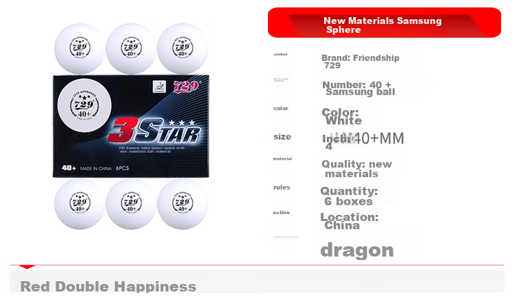 729 Table Tennis Three Stars New Material 40+ All-China Games Edition Seamless Ball White Set 3 Boxes 3