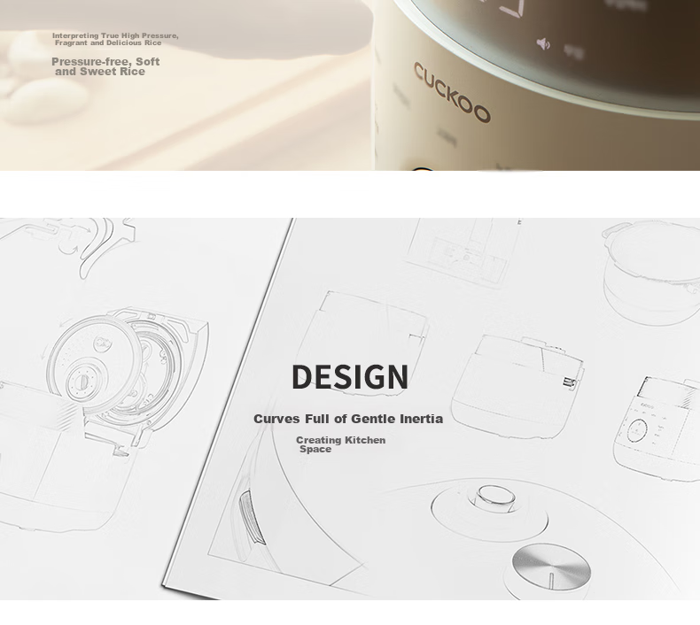 CUCKOO Rice Cooker Korean Original Imported Dual Pressure IH Heating Smart Voice Multifunctional Non-Stick Inner Pot 4.8L 4-5 Servings CRP-LHTR1011FW 2
