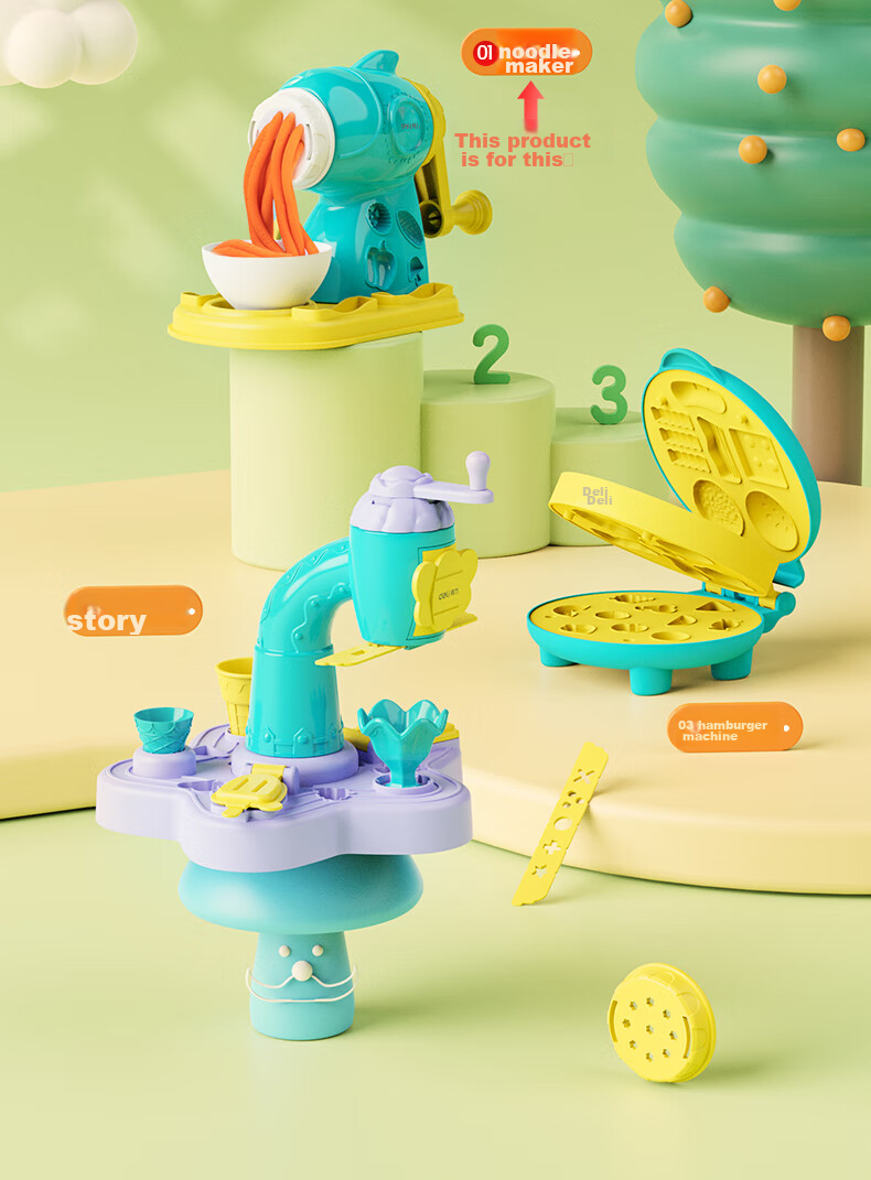 Deli 24-Color Food-Grade Colored Clay Non-Clay Play Dough Toy Birthday Gift Craft YC180-24A 35