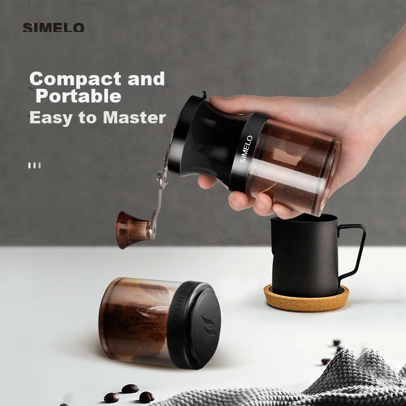 SIMELO 9-Speed Hand-Crank Coffee Grinder, Manual Coffee Bean Grinder, Hand-Operated Coffee Mill, Powder Grinding Machine