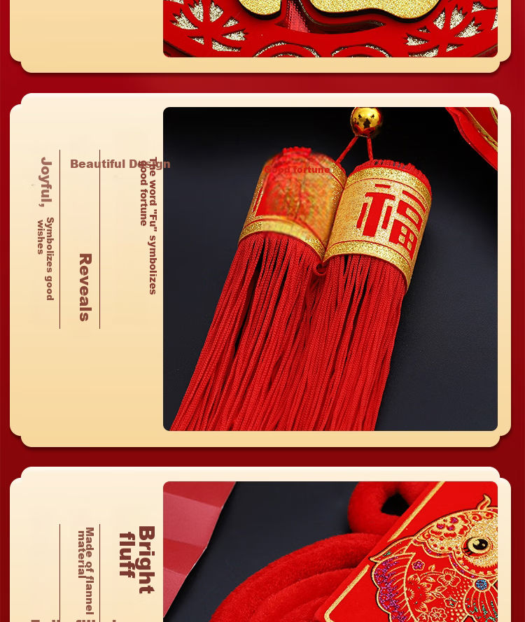 Gongxun Housewarming Gift Set with Chinese Knot Decorations for Entrance And Living Room, Moving-In Blessing Fortune Character 7