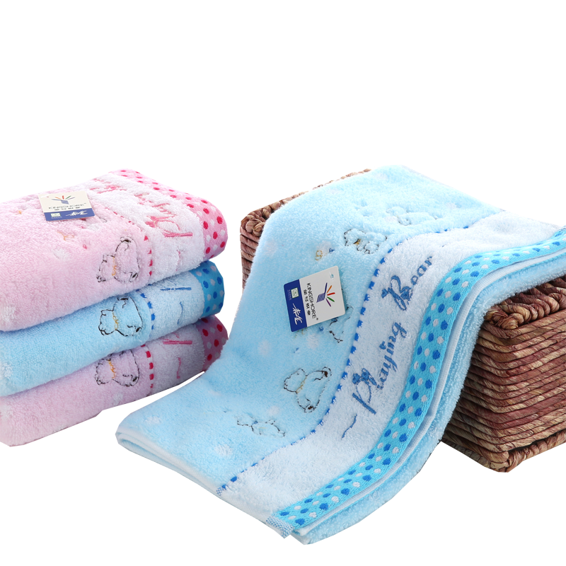 KING SHORE Pure Cotton Absorbent Towel, Soft Non-Twisted Sports Face Towel, Pack of 2, Red/blue, 78*34cm, 95g/piece