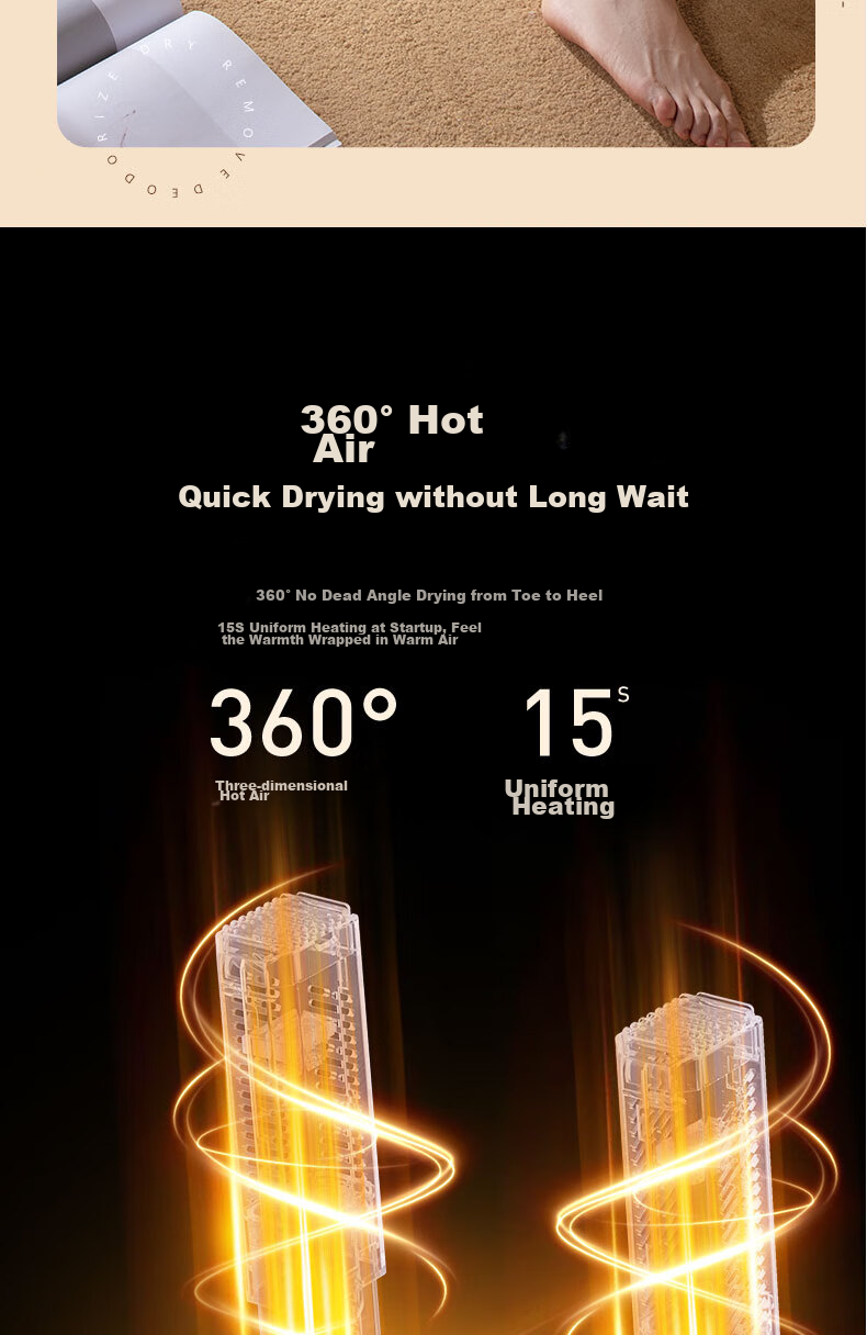 CHIGO Shoe Dryer, Home Dehumidifier, UV Odor Eliminator, Shoe Heating Device, Shoe Drying Machine, Retractable And Foldable XJ005 10