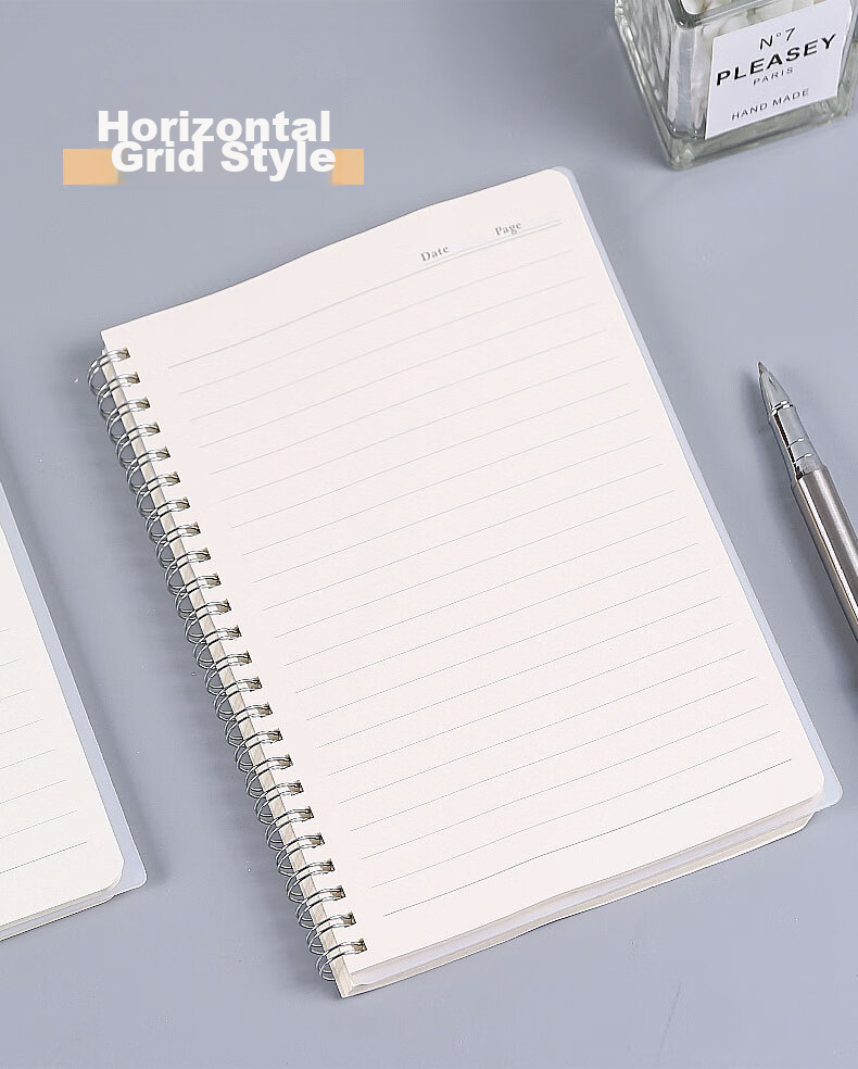 SHEN SHI B5/80 Sheets Transparent Cover Spiral Notebook Soft Copy Book Blank Page Journal Notebook Wirebound Notebook 1 Blank Version J8518-2 4