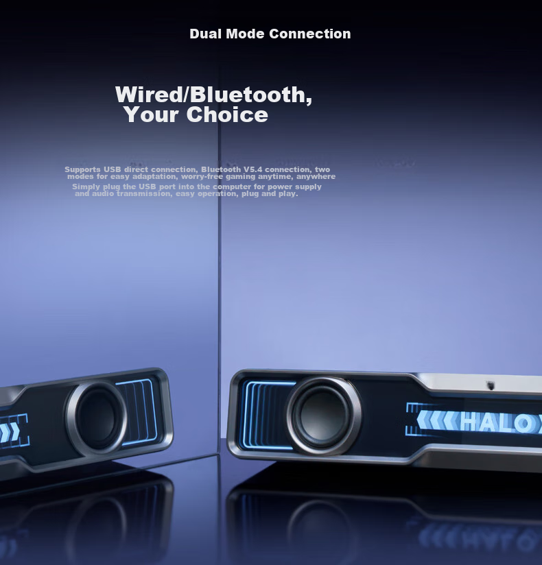 EDIFIER Halo SoundBar Desktop Bluetooth Speaker, High-Fidelity Computer Gaming Speaker, RGB Lighting Effects, Dawn White 7
