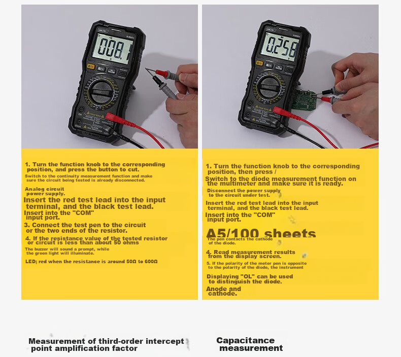 Deli Intelligent Anti-Burn Multimeter, Electrician-Specific Digital Multimeter, Home Large Screen Digital Display, 5999 Digits DL890C+ 30